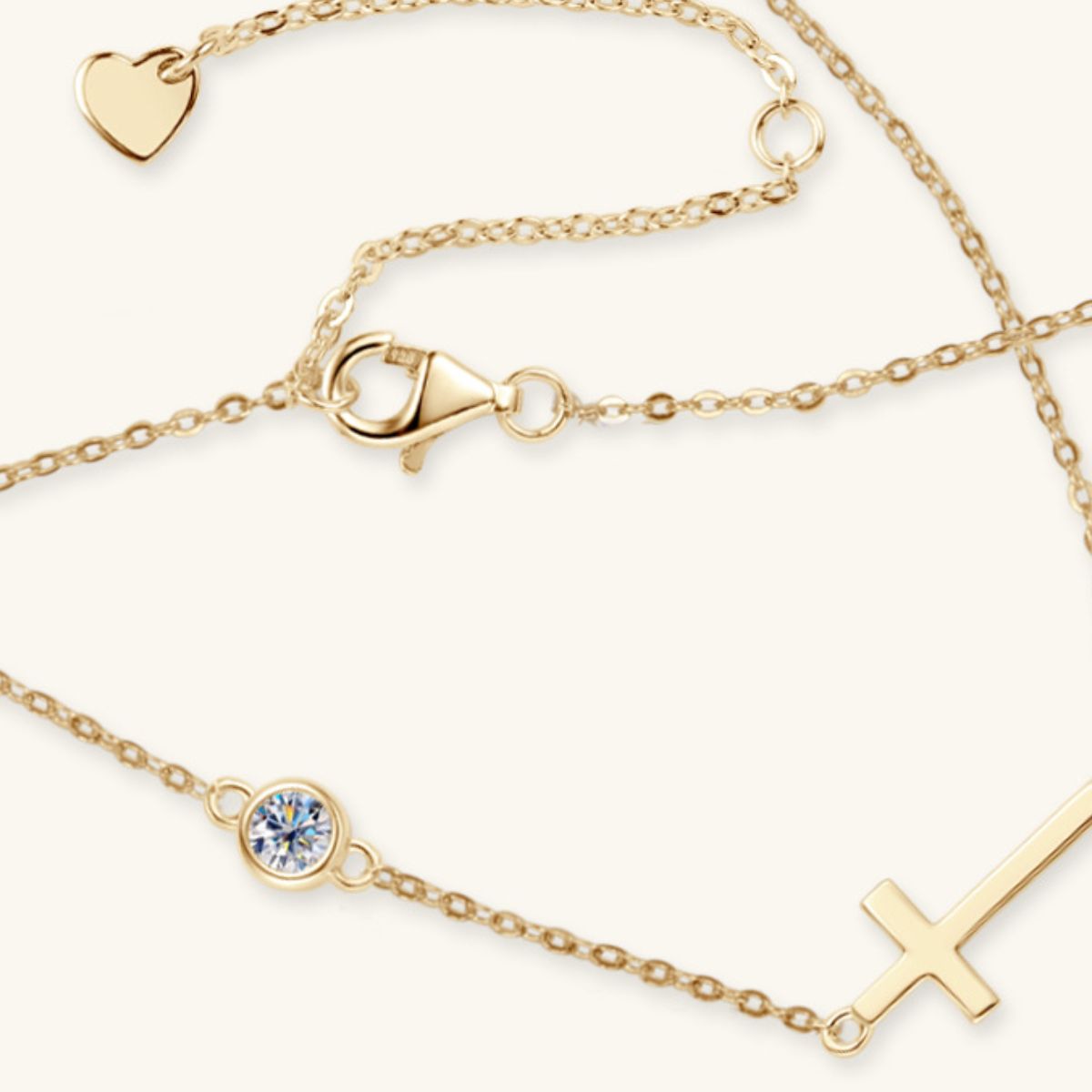Cross 925 Sterling Silver Moissanite Necklace - felvior