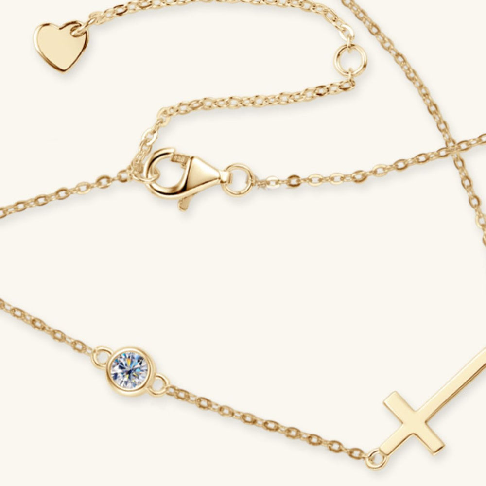 Cross 925 Sterling Silver Moissanite Necklace