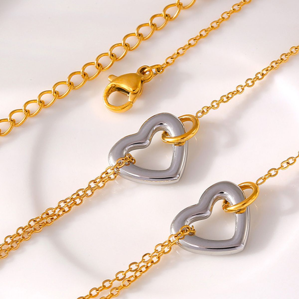 18K Gold-Plated Heart Bracelet - felvior