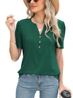 Notched Short Sleeve T-Shirt