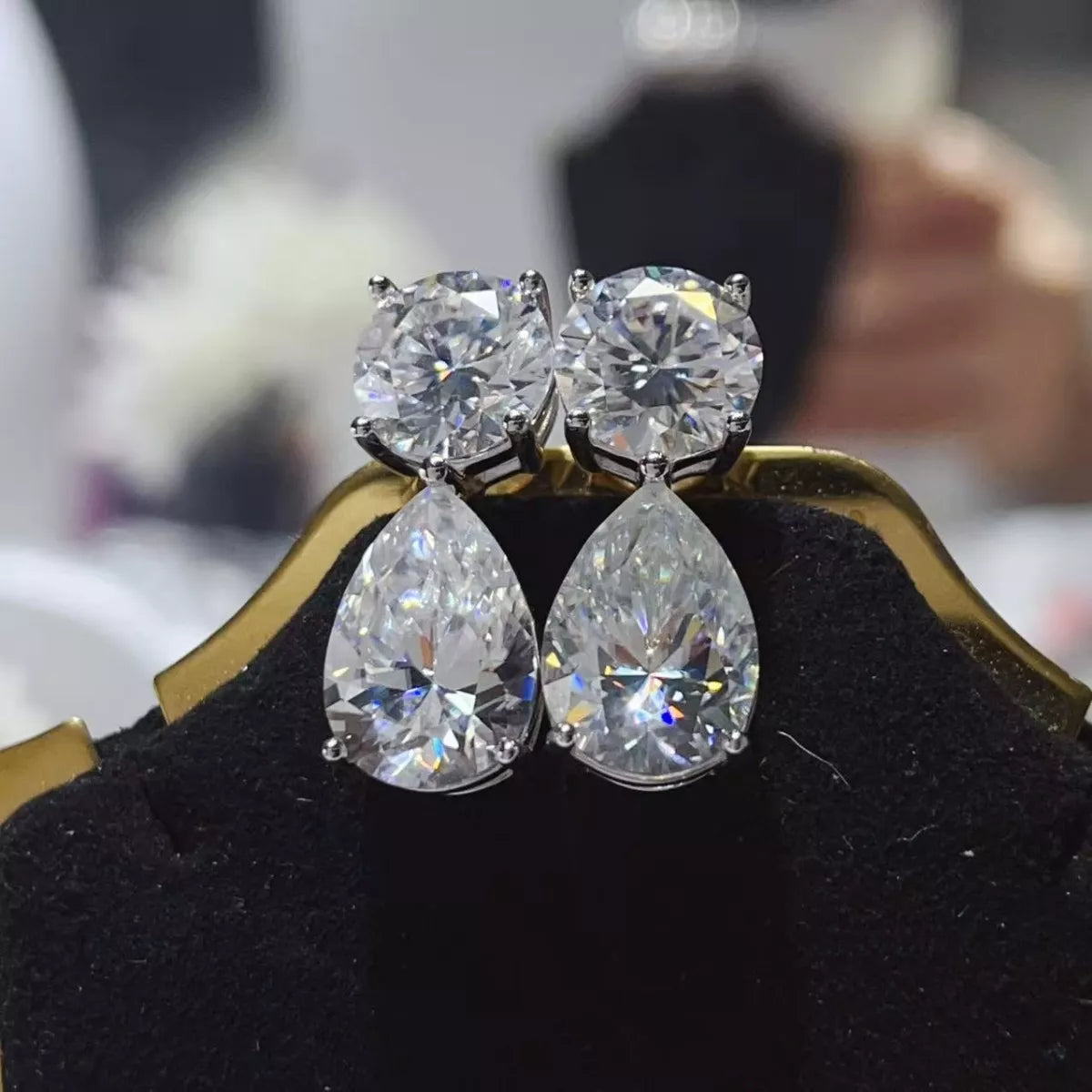 16 Carat Moissanite 925 Sterling Silver Earrings Secondary image