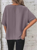Knotted Round Neck Half Sleeve Blouse - felvior