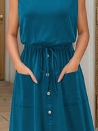 Full Size Round Neck Sleeveless Tank Dress Plus Size