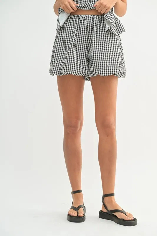 MABLE Gingham Tube Top and Shorts Set - felvior