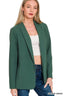 Zenana Woven Long Sleeve Blazer With Lining