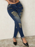 Distressed Skinny Jeans - felvior
