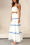 Contrast Trim Cami and Maxi Skirt Set - felvior