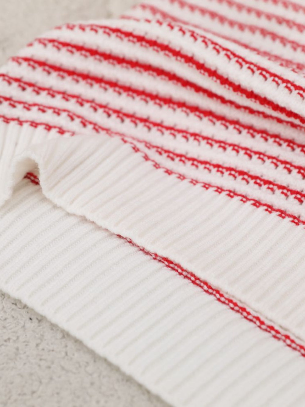 Striped Round Neck Short Sleeve Knit Top