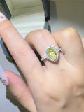 2 Carat Moissanite 925 Sterling Silver Teardrop Shape Ring - felvior