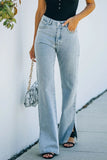 Side Slit Jeans with Pockets - felvior
