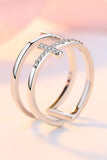 925 Sterling Silver Inland Zircon Cross Ring - felvior