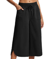 Full Size Drawstring Wide Leg Capris Pants Plus Size