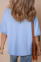 Loose Half Sleeve Hi Low Hem T Shirt