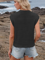 Ribbed Hem V-Neck Sweater Vest