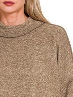 Zenana Brushed Melange Hacci Cropped Sweater