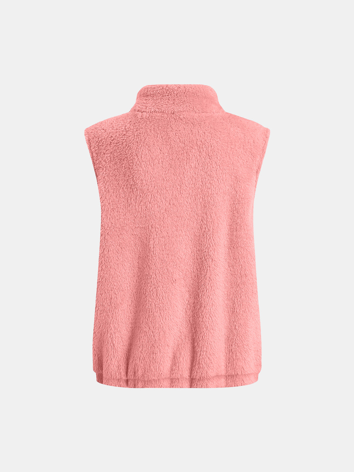 Full Size Fuzzy Zip Up Vest Coat with Pockets - felvior