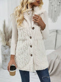 Fuzzy Button Up Vest Coat - felvior