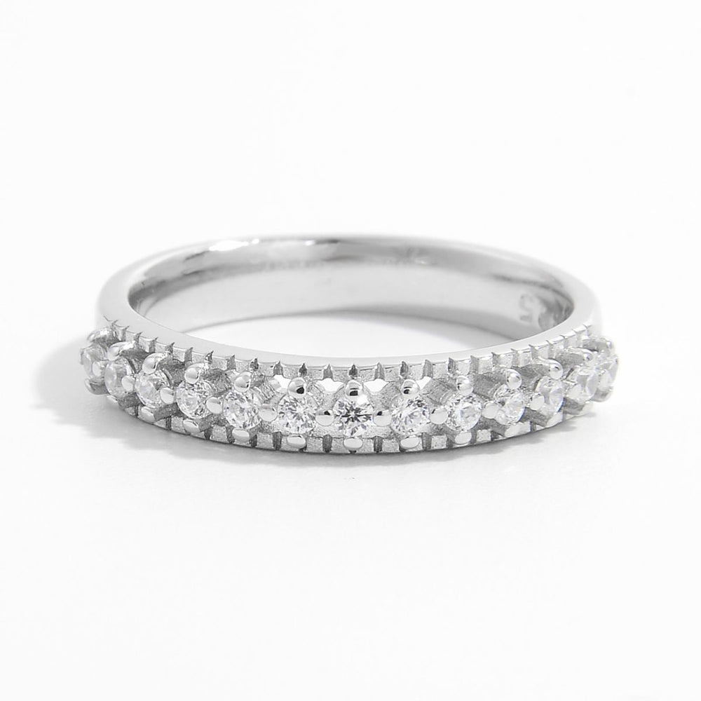925 Sterling Silver Inlaid Zircon Ring - felvior