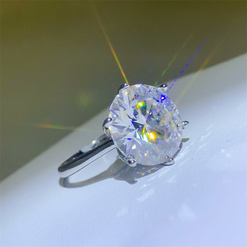 10 Carat Moissanite 925 Sterling Silver Ring - felvior