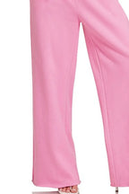 Zenana Fleece Exposed Seam Wide Leg Sweatpants