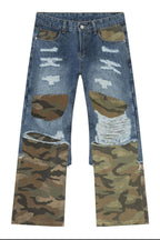 Men's Distressed Camouflage Jeans