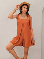 Wide Strap Tie Shoulder Romper