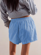 Striped Elastic Waist Shorts