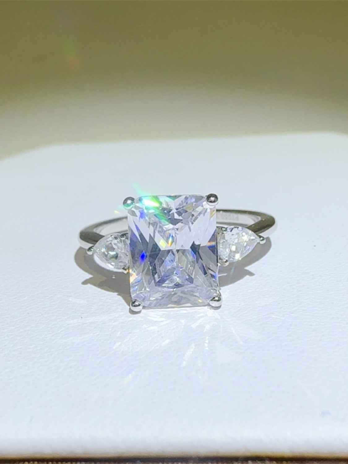 3 Carat Moissanite 925 Sterling Silver Square Shape Ring - felvior