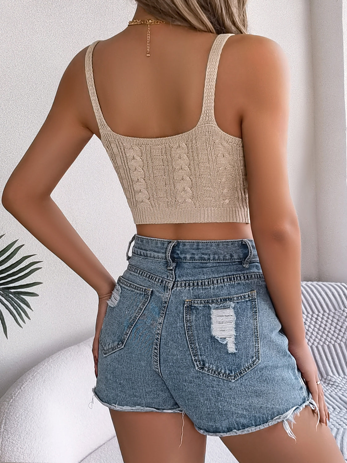 Cable-Knit Short Cami - felvior
