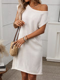 One Shoulder Mini Sweater Dress - felvior
