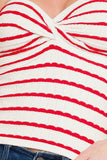 Zenana Twisted Sweetheart Neck Striped Tube Top - felvior