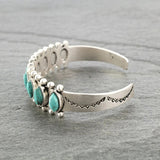 Artificial Turquoise Alloy Open Bracelet - felvior