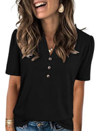 Notched Short Sleeve T-Shirt