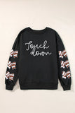 Letter Graphic Bow Long Sleeve Sweatshirt - felvior