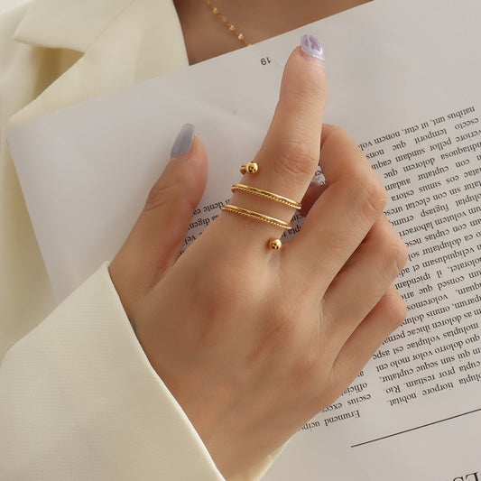 Titanium Steel Wrap Ring - felvior