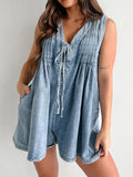 Tied Romper with Pockets - felvior