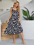 Two-Tone Low Back Midi Dress - felvior