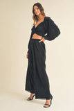 MABLE Front Twisted Long Sleeve Top and Pants Set - felvior