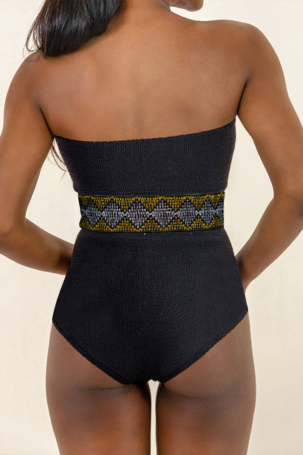 Geometric Tube Sleeveless One-Piece Swimwear - felvior