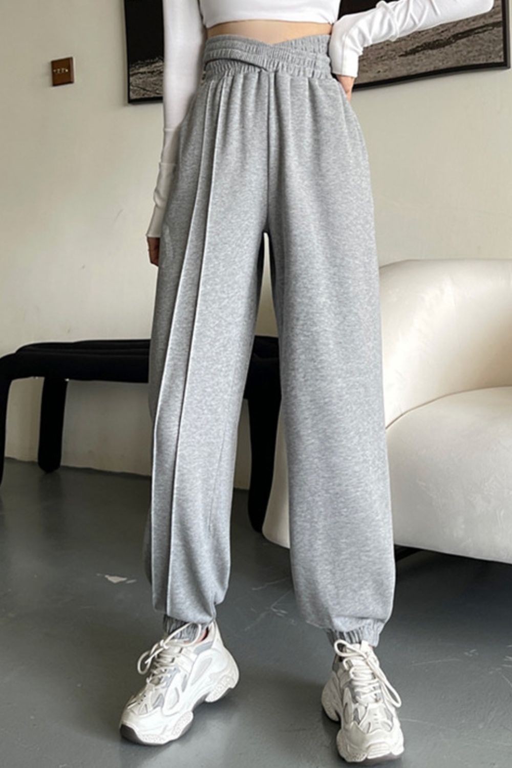 Crisscross Long Sweatpants - felvior