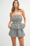 MABLE Gingham Tube Top and Shorts Set - felvior