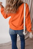 Letter Round Neck Long Sleeve Sweatshirt - felvior