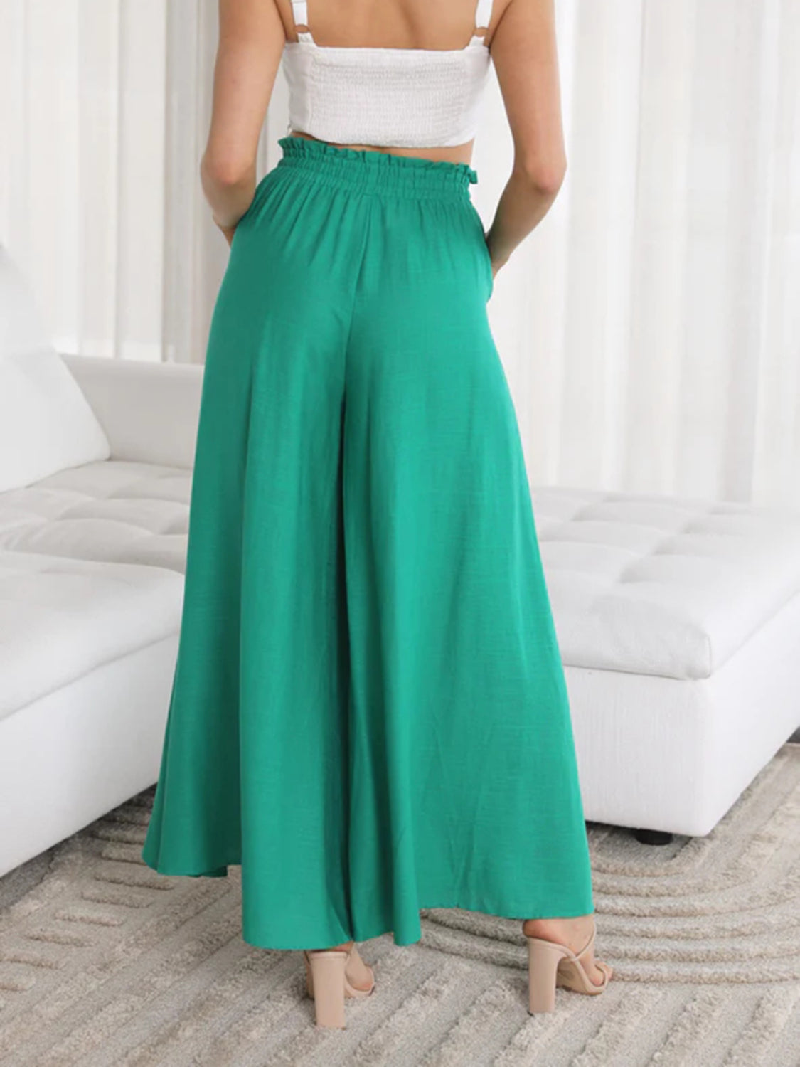 Wide Leg Pants with Pockets - felvior