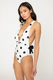 Marina West Swim Beachy Keen Polka Dot Tied Plunge One-Piece Swimsuit - felvior