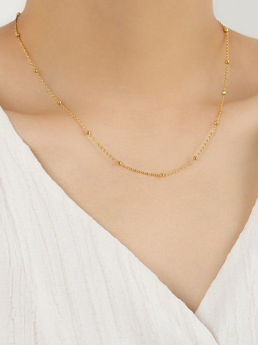 925 Sterling Silver Beaded Necklace - felvior