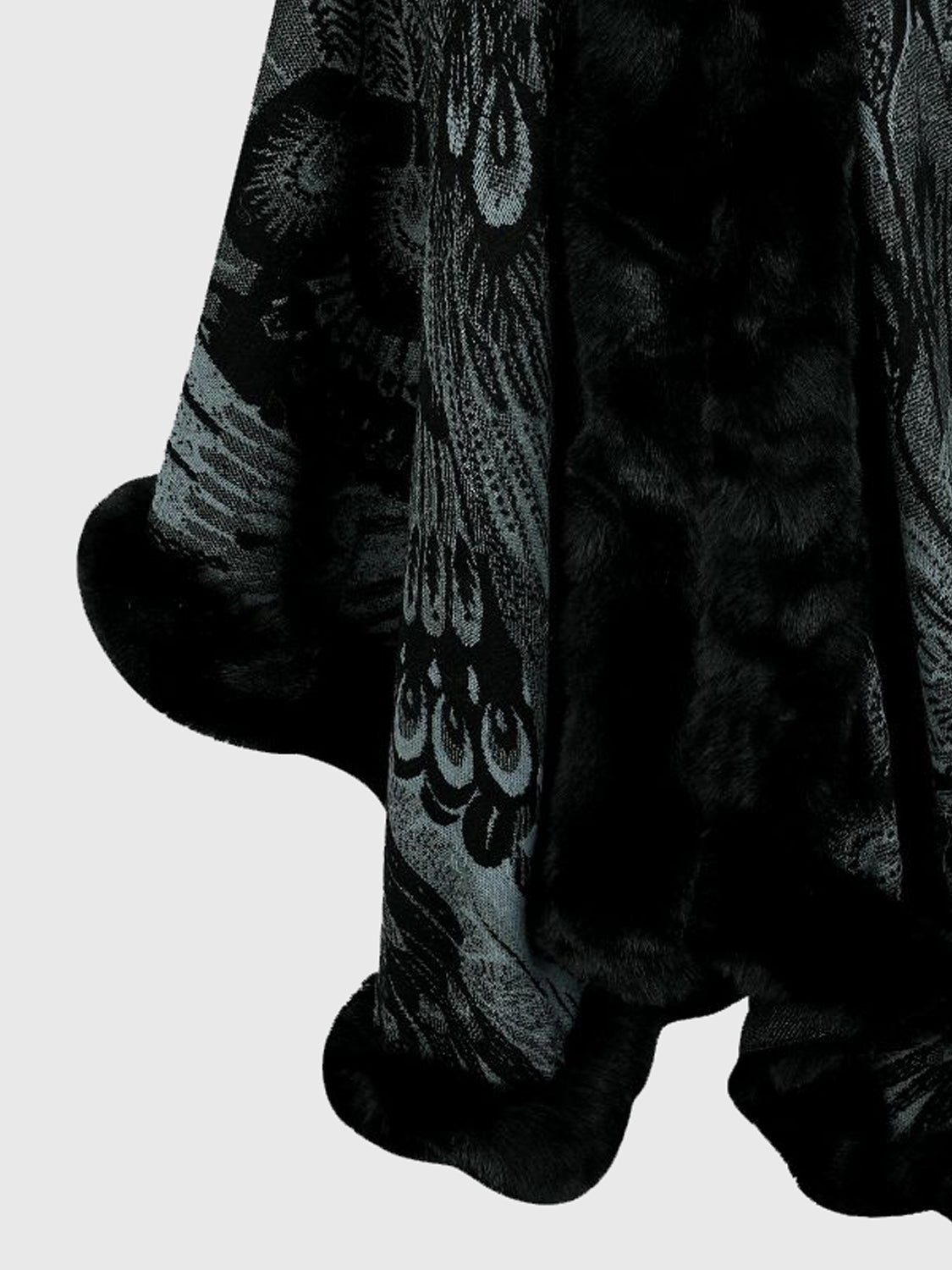 Printed Open Front Poncho - felvior