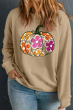 Plus Size Pumpkin Graphic Dropped Shoulder Sweatshirt - felvior