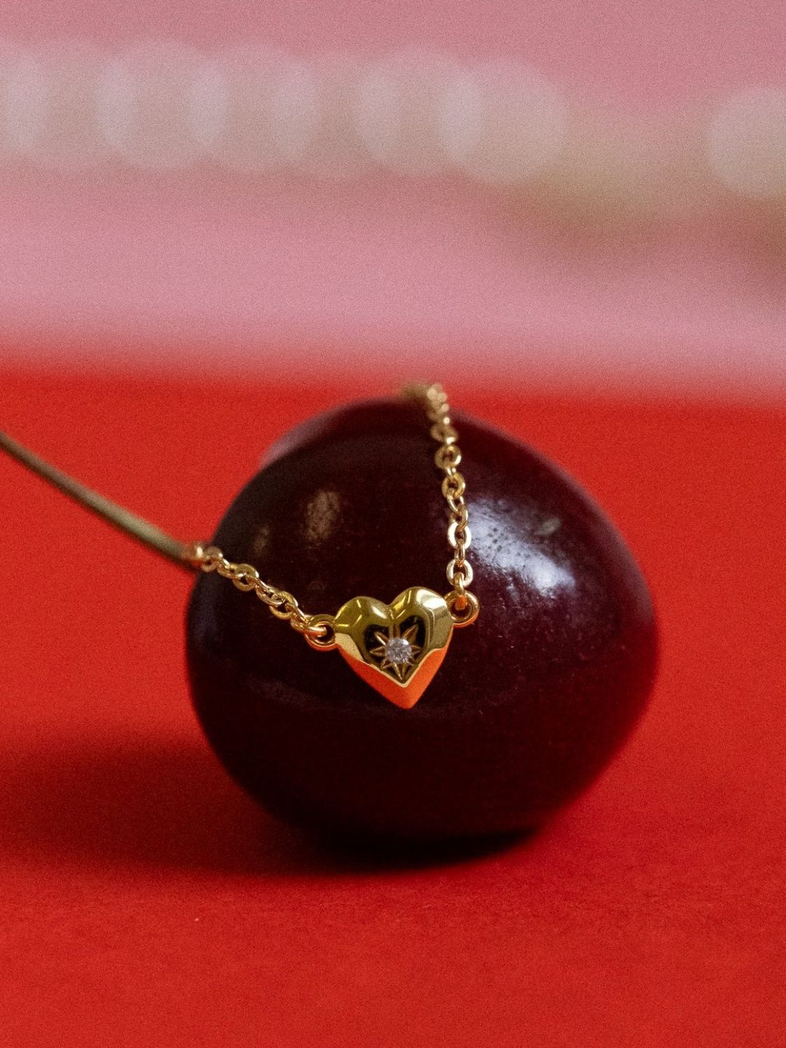 Zircon Heart Pendant Necklace - felvior
