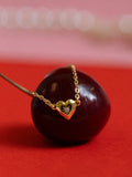 Zircon Heart Pendant Necklace - felvior