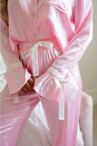 Collared Neck Long Sleeve Top and Pants Lounge Set - felvior